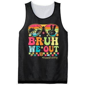 Bruh We Out Teachers Glasses Happy Last Day Of School Groovy Gift Mesh Reversible Basketball Jersey Tank