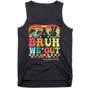 Bruh We Out Teachers Glasses Happy Last Day Of School Groovy Gift Tank Top