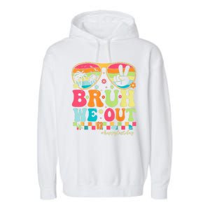 Bruh We Out Teachers Glasses Happy Last Day Of School Groovy Gift Garment-Dyed Fleece Hoodie