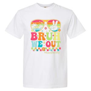 Bruh We Out Teachers Glasses Happy Last Day Of School Groovy Gift Garment-Dyed Heavyweight T-Shirt