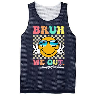 Bruh We Out Happy Last Day Of School Teacher Boy Girl Summer Mesh Reversible Basketball Jersey Tank