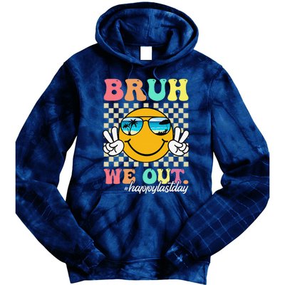 Bruh We Out Happy Last Day Of School Teacher Boy Girl Summer Tie Dye Hoodie