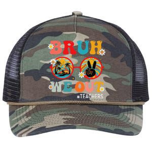 Bruh We Out Teachers Cute End Of School Year Teachers Summer Retro Rope Trucker Hat Cap