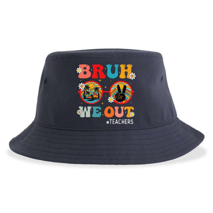 Bruh We Out Teachers Cute End Of School Year Teachers Summer Sustainable Bucket Hat