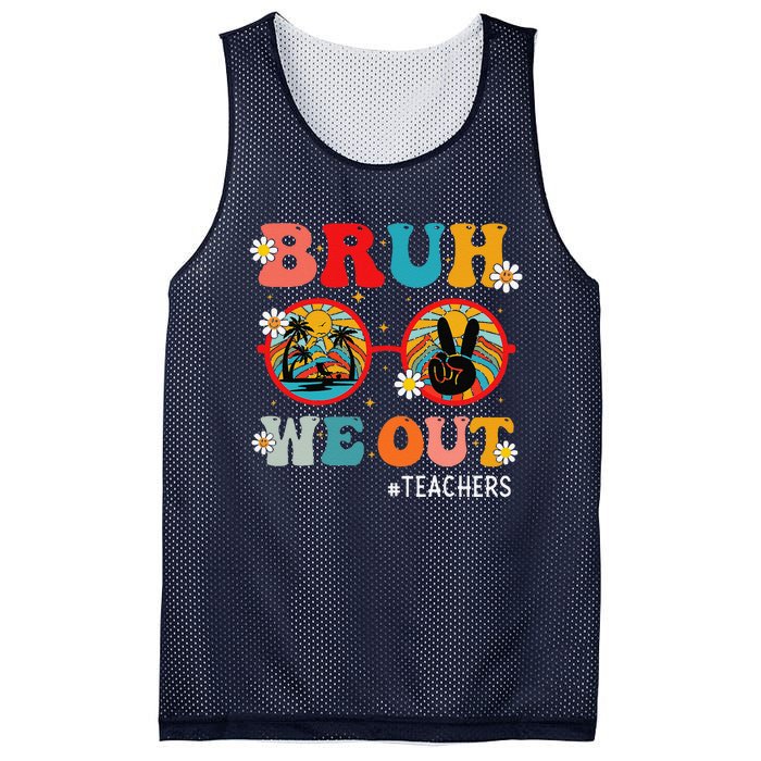 Bruh We Out Teachers Cute End Of School Year Teachers Summer Mesh Reversible Basketball Jersey Tank