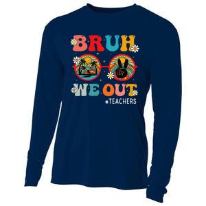 Bruh We Out Teachers Cute End Of School Year Teachers Summer Cooling Performance Long Sleeve Crew