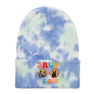 Bruh We Out Teachers Cute End Of School Year Teachers Summer Tie Dye 12in Knit Beanie