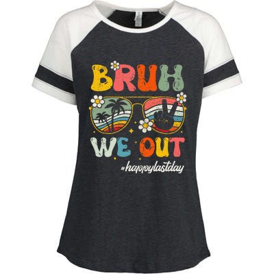 Bruh We Out Happy Last Day Of School Teacher Student Summer Enza Ladies Jersey Colorblock Tee