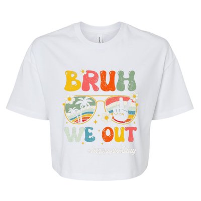 Bruh We Out Happy Last Day Of School Teacher Student Summer Bella+Canvas Jersey Crop Tee