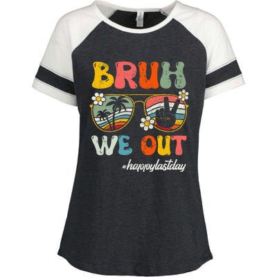 Bruh We Out Happy Last Day Of School Teacher Student Summer Enza Ladies Jersey Colorblock Tee