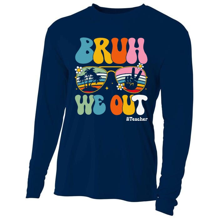 Bruh We Out Teachers End Of School Year Teacher Summer Cooling Performance Long Sleeve Crew