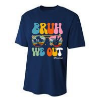 Bruh We Out Teachers End Of School Year Teacher Summer Performance Sprint T-Shirt