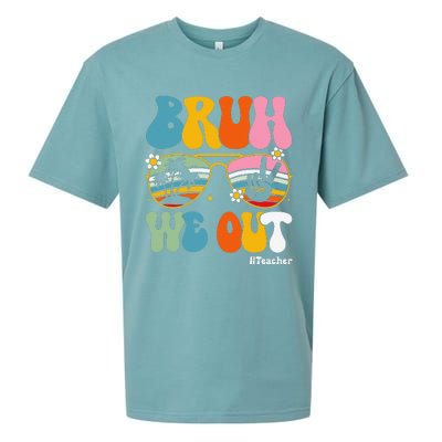 Bruh We Out Teachers End Of School Year Teacher Summer Sueded Cloud Jersey T-Shirt