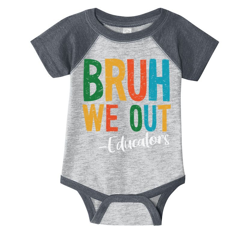 Bruh We Out Educators Last Day Of School 2025 Teacher Infant Baby Jersey Bodysuit