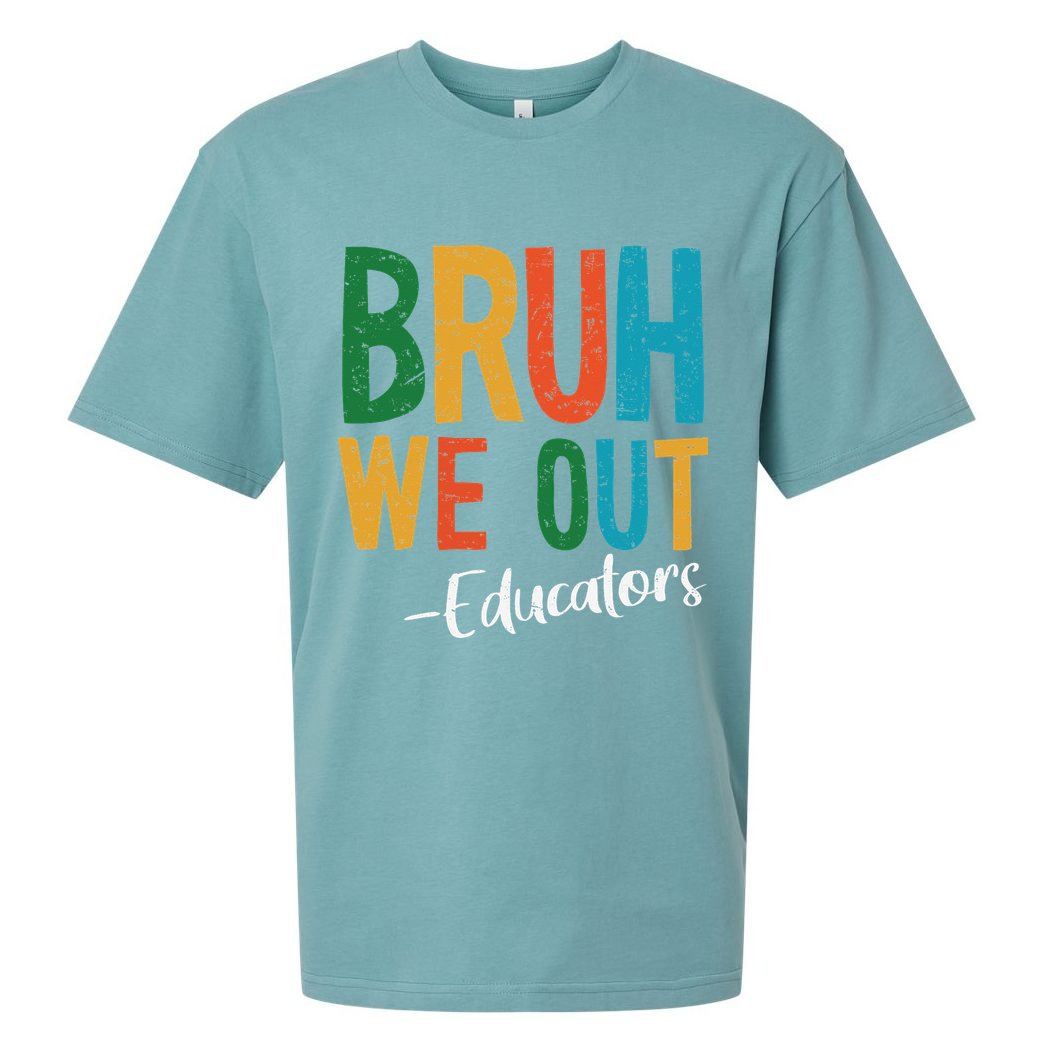 Bruh We Out Educators Last Day Of School 2025 Teacher Sueded Cloud Jersey T-Shirt