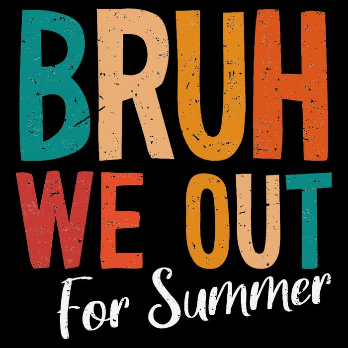 Bruh We Out For Summer Break Last Day Of School 2025 Stripe Pom Pom Beanie