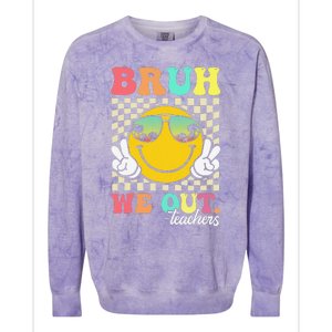 Bruh We Out Happy Last Day Of School Teacher Student Summer Colorblast Crewneck Sweatshirt