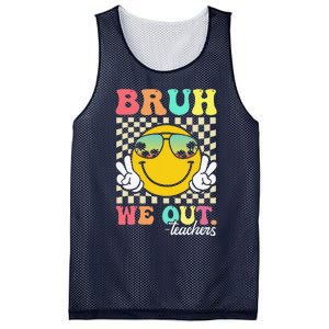 Bruh We Out Happy Last Day Of School Teacher Student Summer Mesh Reversible Basketball Jersey Tank