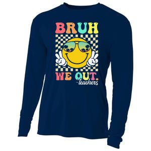 Bruh We Out Happy Last Day Of School Teacher Student Summer Cooling Performance Long Sleeve Crew