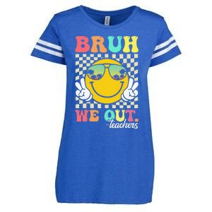 Bruh We Out Happy Last Day Of School Teacher Student Summer Enza Ladies Jersey Football T-Shirt