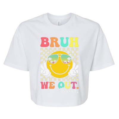 Bruh We Out Happy Last Day Of School Teacher Student Summer Bella+Canvas Jersey Crop Tee