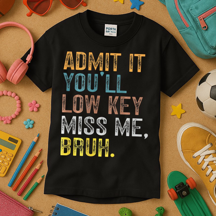 Bruh We Out Teachers 2-Sided Admit It Youll Low Key Miss Me Kids T-Shirt