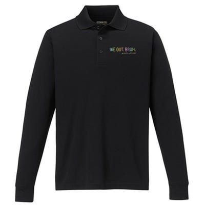 Bruh We Out Teachers Happy Last Day Of School Hello Summer Performance Long Sleeve Polo