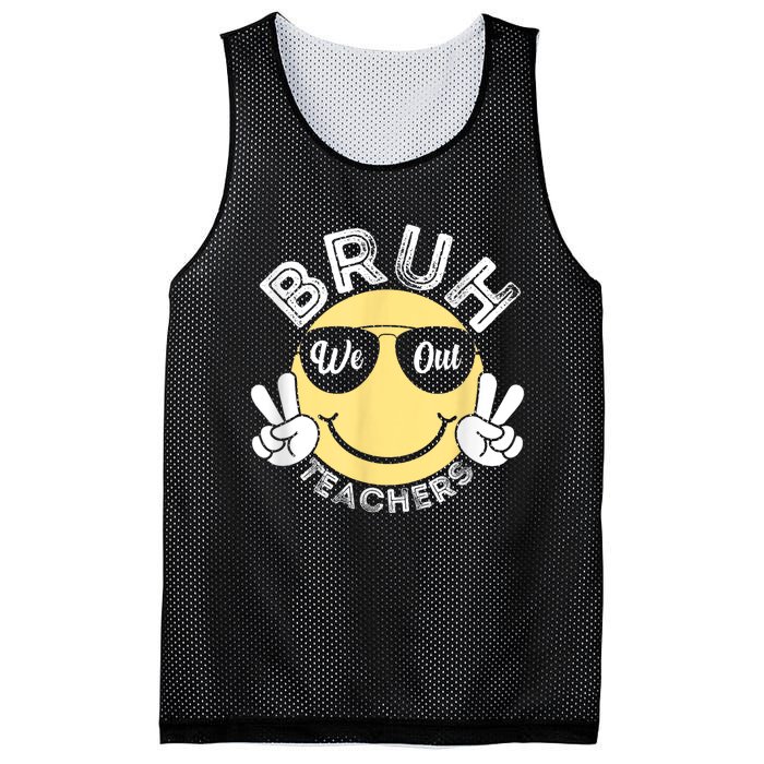 Bruh We Out Teachers Funny End Of School Year Mesh Reversible Basketball Jersey Tank