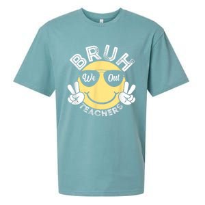 Bruh We Out Teachers Funny End Of School Year Sueded Cloud Jersey T-Shirt