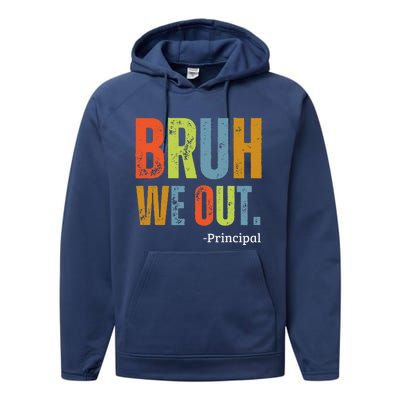 Bruh We Out Principal End Of School Year Teacher Summer Performance Fleece Hoodie