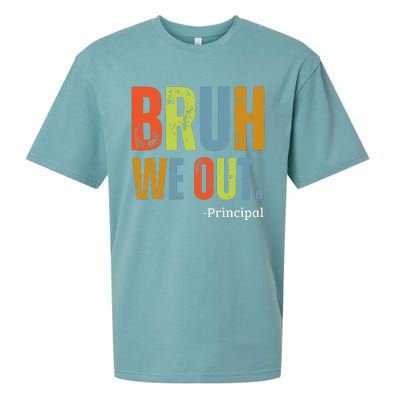 Bruh We Out Principal End Of School Year Teacher Summer Sueded Cloud Jersey T-Shirt