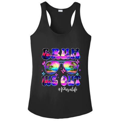 Bruh We Out Summer Para Life Sunglasses Tie Dye Ladies PosiCharge Competitor Racerback Tank