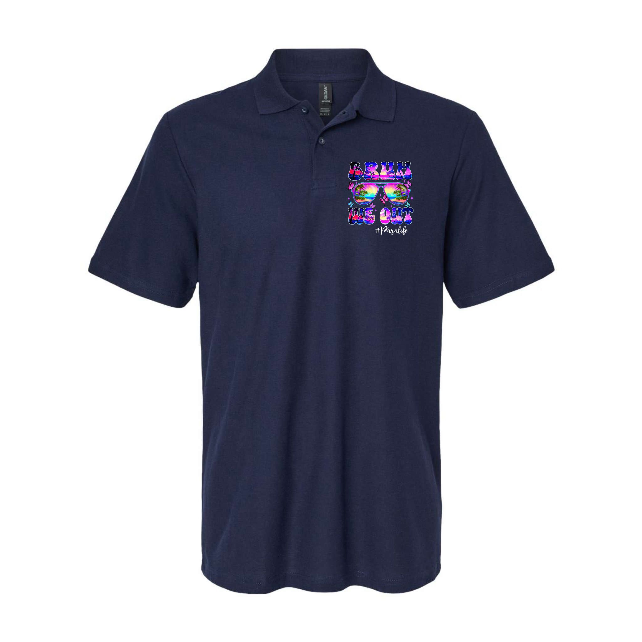 Bruh We Out Summer Para Life Sunglasses Tie Dye Polo
