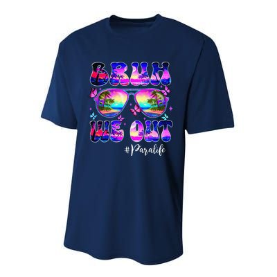 Bruh We Out Summer Para Life Sunglasses Tie Dye Performance Sprint T-Shirt