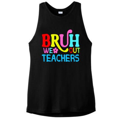 Bruh We Out Teachers Celebration Ladies PosiCharge Tri-Blend Wicking Tank