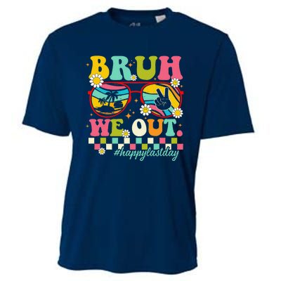 Bruh We Out Teachers Summer Happy Last Day Of School Teacher Cooling Performance Crew T-Shirt