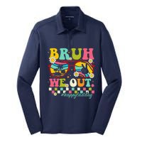 Bruh We Out Teachers Summer Happy Last Day Of School Teacher Silk Touch Performance Long Sleeve Polo