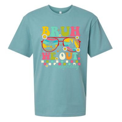 Bruh We Out Teachers Summer Happy Last Day Of School Teacher Sueded Cloud Jersey T-Shirt