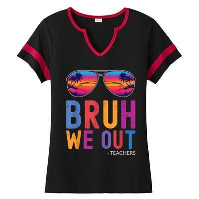 Bruh We Out Teachers Summer Last Day Of School Men Women Ladies Halftime Notch Neck Tee