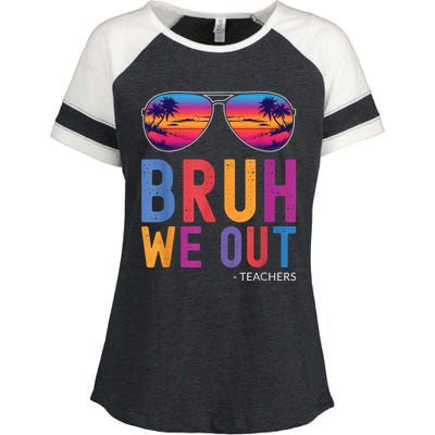 Bruh We Out Teachers Summer Last Day Of School Men Women Enza Ladies Jersey Colorblock Tee