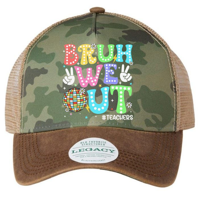 Bruh We Out Teachers Retro Disco Happy Last Day Of School Legacy Tie Dye Trucker Hat