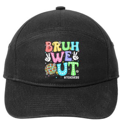Bruh We Out Teachers Retro Disco Happy Last Day Of School 7-Panel Snapback Hat