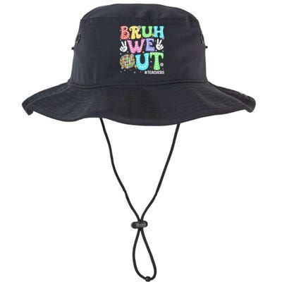 Bruh We Out Teachers Retro Disco Happy Last Day Of School Bucket Hat