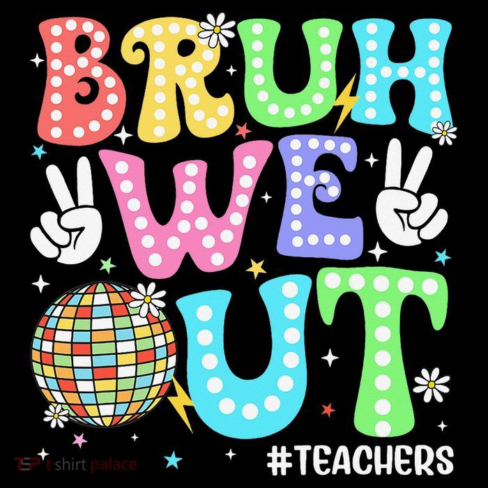 Bruh We Out Teachers Retro Disco Happy Last Day Of School Bucket Hat