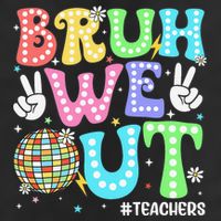 Bruh We Out Teachers Retro Disco Happy Last Day Of School 12oz Stainless Steel Coffee Mug