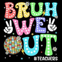 Bruh We Out Teachers Retro Disco Happy Last Day Of School Wool Snapback Cap