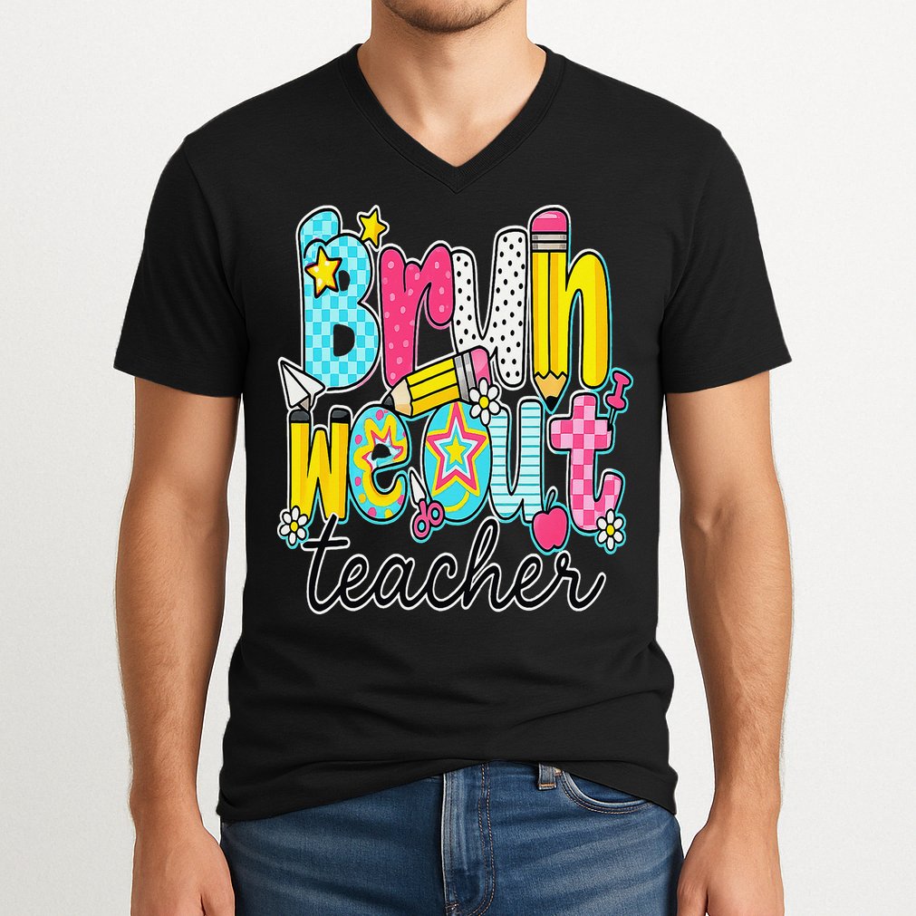 Bruh We Out Teachers Happy Last Day Of School Teacher Women V-Neck T-Shirt