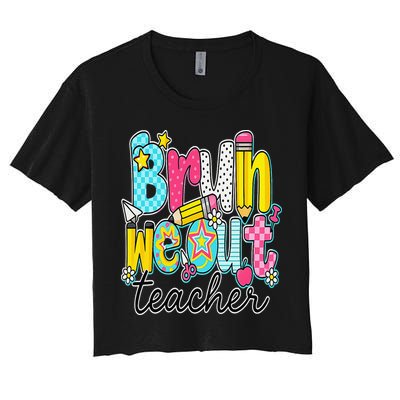 Bruh We Out Teachers Happy Last Day Of School Teacher Women Crop Top