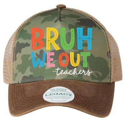 Bruh We Out Teachers Funny End Of School Year Teacher Legacy Tie Dye Trucker Hat