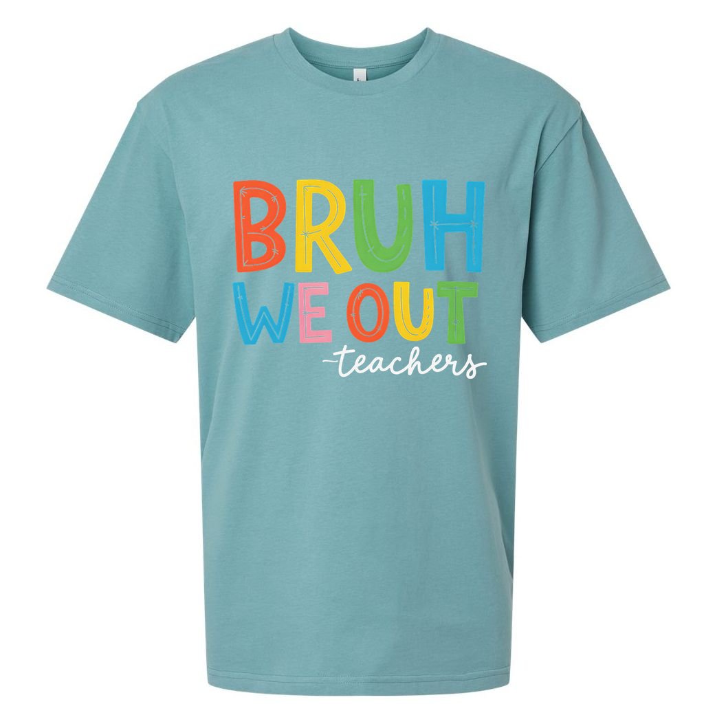 Bruh We Out Teachers Funny End Of School Year Teacher Sueded Cloud Jersey T-Shirt